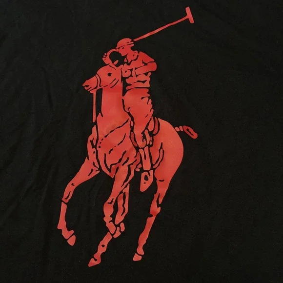 Polo Ralph Lauren Mens Black T-Shirt Big Pony Logo Graphic Tee 1XB - Picture 2 of 3